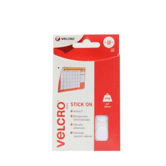 Alfatex VELCRO self adhesive coins dots squares white & black in various sizes 